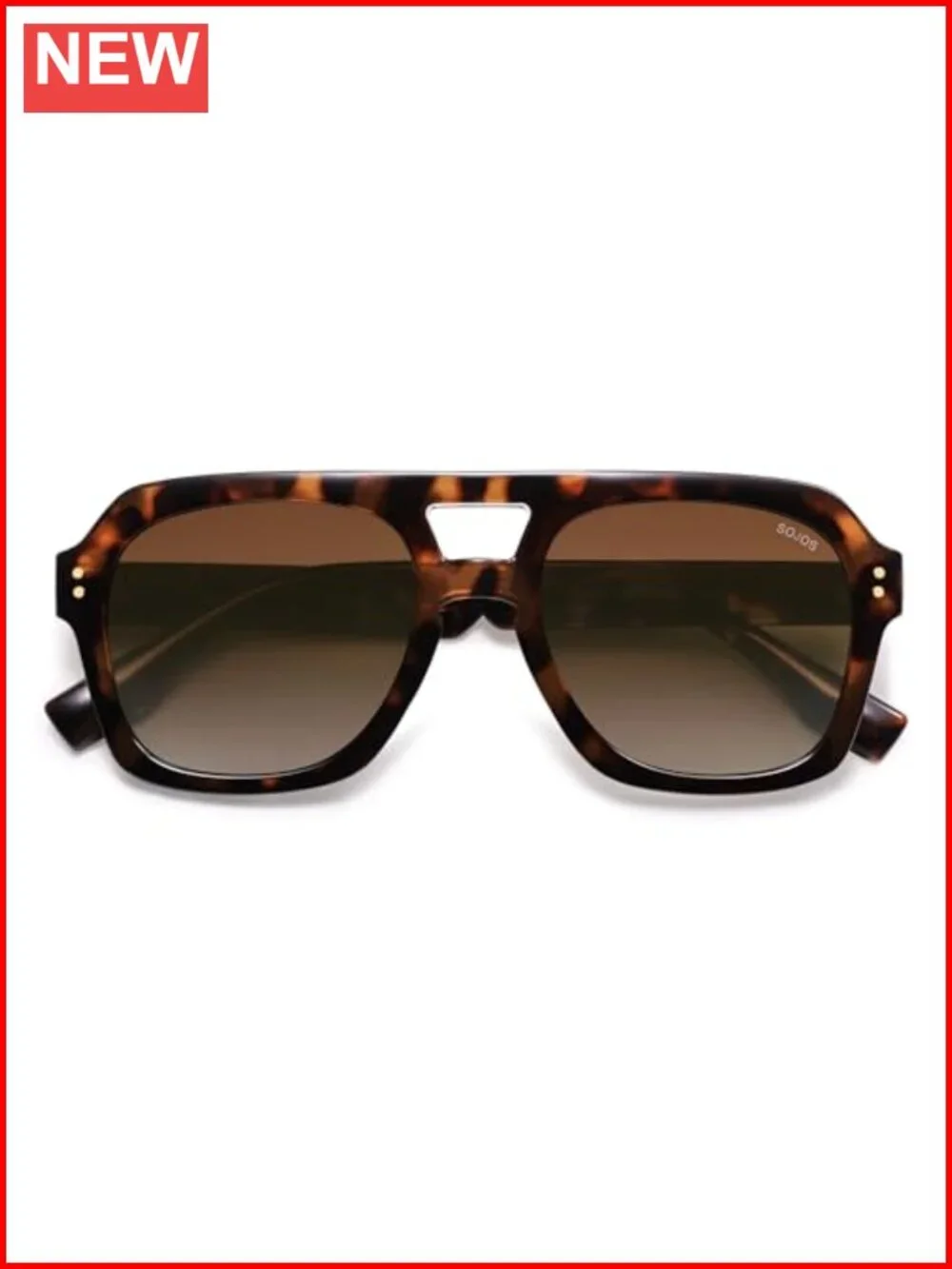 Retro Thick Polarized Aviator Sunglasses for Women Men, Large Bold Square Pilot